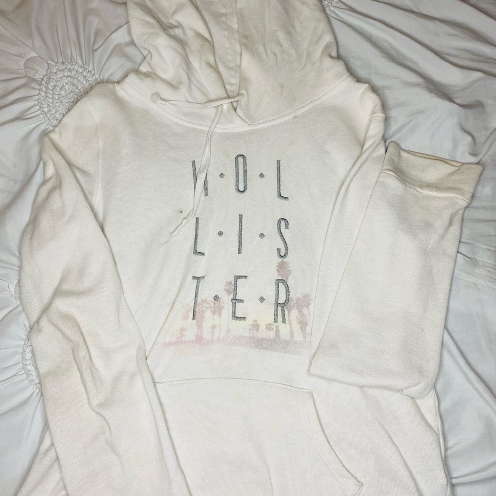 Hollister white hoodie